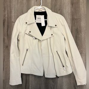 NWT CDB Lauriebelles faux leather bone color jacket, size L